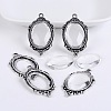 Bubble Locket Tibetan Style Pendant Cabochon Bezel Settings and Clear Glass Cabochons TIBEP-X0182-02AS-FF-1