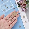 Brass Micro Pave Pale Turquoise Cubic Zirconia Charms ZIRC-BBC0001-09-3