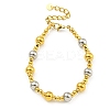304 Stainless Steel & 201 Stainless Steel Round Beaded Bracelets for Women BJEW-G717-03A-GP-1