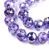 Transparent Electroplate Glass Beads Strands EGLA-N006-077D-3