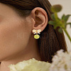 1 Pair Zinc Alloy Glass Dangle Stud Earrings EJEW-LP0007-045-1