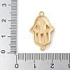 Brass Micro Pave Cleear Cubic Zirconia Evil Eye Hamsa Hand Connector Charms KK-C086-15B-G-3