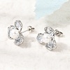 Brass Enamel Stud Earrings KK-CBAB173-02D-P-2