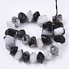 Natural Black Rutilated Quartz Beads Strands G-R462-11-2