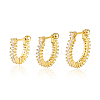 S925 Sterling Silver Geometric Hoop Earrings with Sparkling Diamonds HO0810-4-1