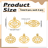 6Pcs 3 Styles 304 Stainless Steel Pendants STAS-LP0004-33G-2