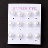 6 Pair Shell Pearl Round Ball Stud Earrings EJEW-A067-18A-P-4