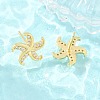Brass Micro Pave Cubic Zirconia Stud Earrings EJEW-G471-29A-G-2