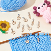 12Pcs 12 Style Cat & Sheep Wood Pendant Stitch Markers HJEW-AB00655-4