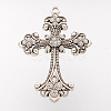 Alloy Rhinestone Cross Big Gothic Pendants LS-ALRI-1475-RS-2