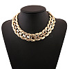 Alloy Textured Oval Link Chain Necklaces for Women FS-WG23DE5-01-2