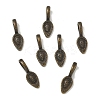 Tibetan Style Alloy Glue-on Flat Pad Bails X-TIBEP-Q064-183AB-NR-3