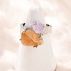 Nuggets Natural Amethyst & Yellow Quartz Open Cuff Rings RJEW-K286-12P-01-3