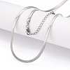 Brass Flat Snake Chain Necklaces for Women Men NJEW-N054-04P-1