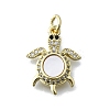 Brass Micro Pave Clear Cubic Zirconia Pendants KK-V010-07G-02-1