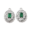 Brass Micro Pave Clear Cubic Zirconia Pendants KK-Z073-25P-1