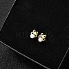 925 Sterling Silver Clear Cubic Zirconia Bowknot Stud Earring EJEW-L300-11G-2
