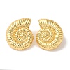Rack Plating Spiral Shell Shape Brass Stud Earrings X-EJEW-B062-35G-1