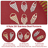 12Pcs 6 Style 201 Stainless Steel Pendants STAS-DC0006-55-4