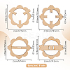 4 Sets Flower Wooden Wick Holder Kit WOOD-DR0001-03A-2