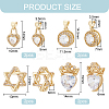 8Pcs 4 Style Brass Micro Pave Cubic Zirconia Pendants KK-BC0010-33-2