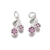 Brass Micro Pave Cubic Zirconia Charms ZIRC-I038-13P-1