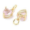 Brass Micro Pave Cubic Zirconia Charms KK-C051-05G-04-2