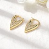 Brass Micro Pave Clear Cubic Zirconia Heart Hoop Earrings EJEW-K318-03G-2