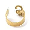 Real 18K Gold Plated 304 Stainless Steel Initial Letter Open Cuff Rings RJEW-L109-007G-S-3