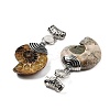 Natural Quartz Crystal Fossil Snail Pendants G-F062-01-3