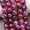 Electroplated Natural Agate Beads Strands G-B191-A07-10mm-06-1