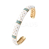 304 Stainless Steel Enamel Cuff Bangles for Women LS-BJEW-H637-02B-G-4