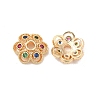 Brass with Clear Cubic Zirconia Bead Caps KK-Q773-07G-1