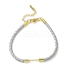 3MM Braided Round Imitation Leather Cord Bracelet Making MAK-S075-01G-L-1