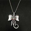 Alloy Pave Glass Cable Chain Red-eyed Elephant Pendant Necklaces for Women HN3417-3-1