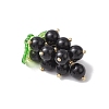 Natural Black Onyx(Dyed & Heated) Handmade Round Beaded Fruit Pendants PALLOY-MZ00791-03-3