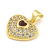 Heart Rack Plating Brass Micro Pave Cubic Zirconia Charms KK-Z053-17G-02-2