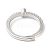 Rack Plating Brass Clear Cubic Zirconia Number 8 Adjustable Rings for Women RJEW-S407-09P-08-3