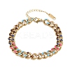 201 Stainless Steel Cuban Link Chain Bracelets for Women BJEW-H633-01G-2