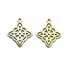 201 Stainless Steel Rhombus Pendants STAS-R166-01G-1