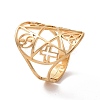 Star with Sailor's Knot & Corss & Yin Yang Adjustable Ring LS-RJEW-P037-02G-1