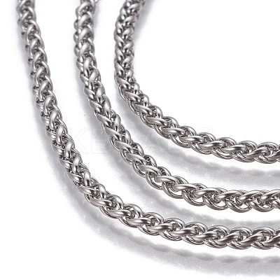Non-Tarnish 3.28 Feet 304 Stainless Steel Wheat Chains X-CHS-P007-13P-1