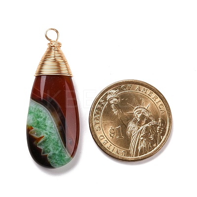 Natural Brazilian Agate Pendants PALLOY-JF01324-02-1