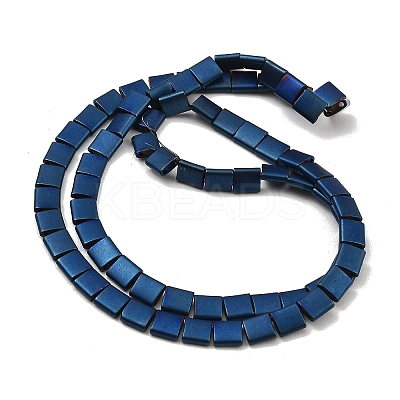 Electroplated Frosted Non-magnetic Synthetic Hematite Beads Strands G-G089-B01-14-1