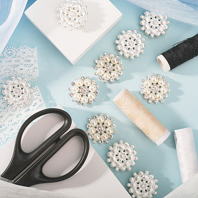 10Pcs Flower Sew on Rhinestone FIND-GF0004-93S-1