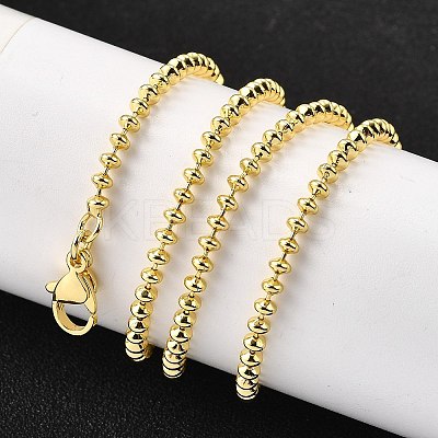 3MM Brass Rondelle Link Chain Necklaces X-NJEW-M108-12G-1
