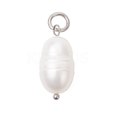 Natural Cultured Freshwater Pearl Rice Pendants PALLOY-JF04200-01-1