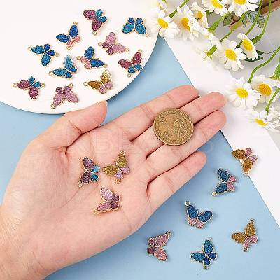 20Pcs Butterfly Alloy Enamel Pendants & Links Connectors JX228A-1