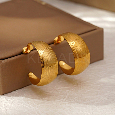 Vintage Luxurious Harbor Style 304 Stainless Steel C-Shaped Stud Earrings for Women LA2122-1