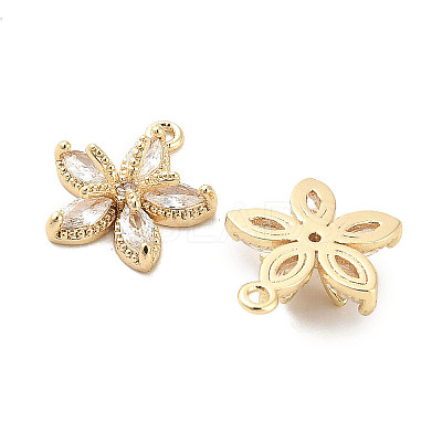 Brass Micro Pave Clear Cubic Zirconia Charms KK-C054-18G-1